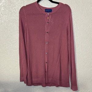 Charter Club Pink Textured Button-Up Blouse